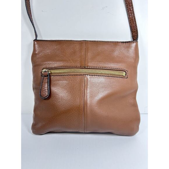 Etienne Aigner Brown Pebble Leather Crossbody Bag Purse Turn lock 71234 - Picture 3 of 10